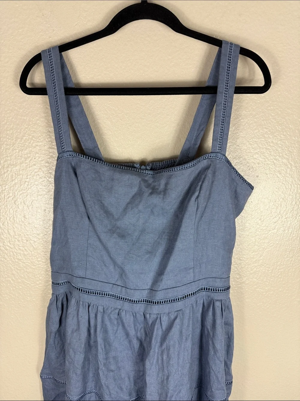 Reformation Everett Linen Dress in Cornflower Blue - Picture 6 of 10